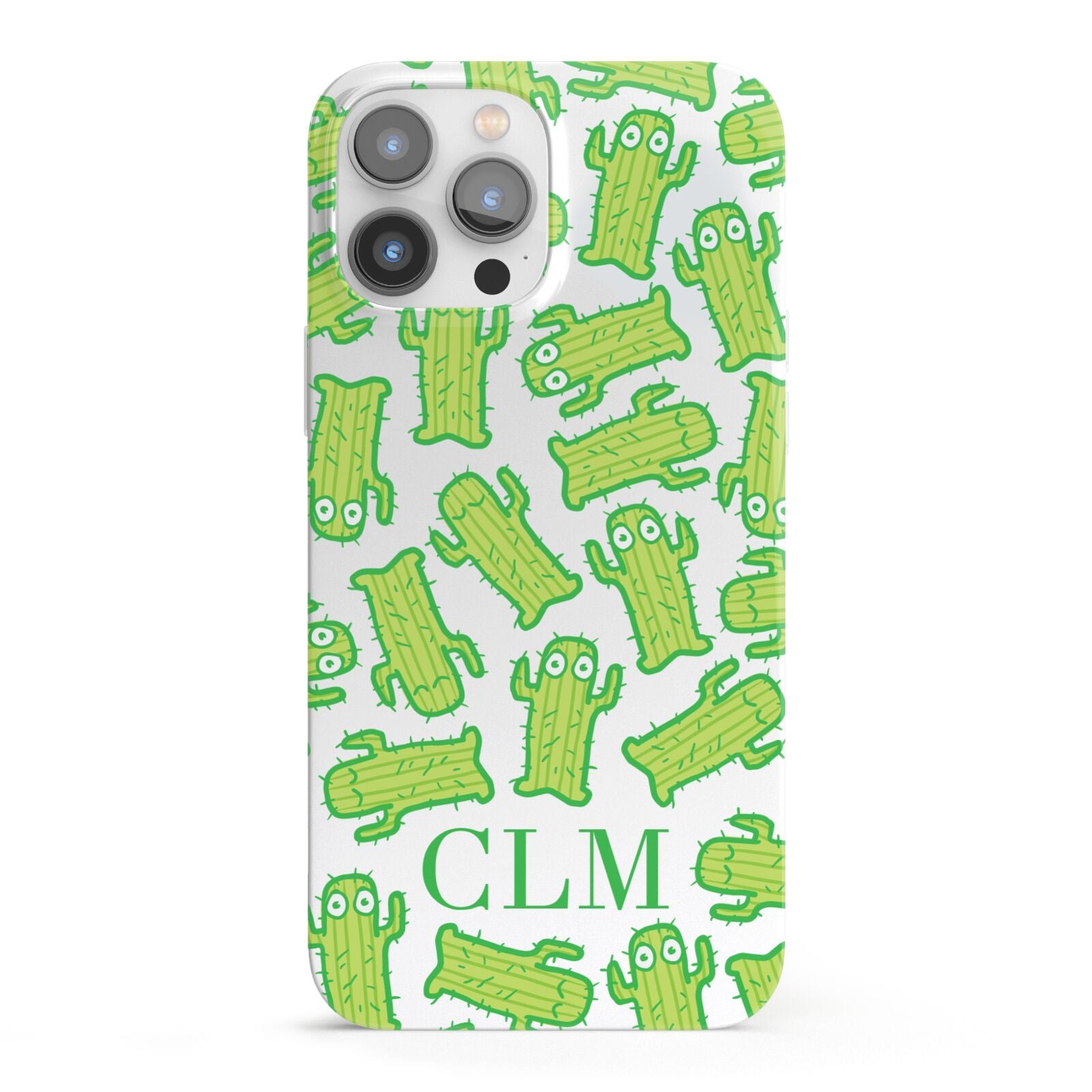 Personalised Cactus Initials iPhone 13 Pro Max Full Wrap 3D Snap Case