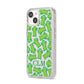 Personalised Cactus Initials iPhone 14 Clear Tough Case Starlight Angled Image