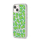 Personalised Cactus Initials iPhone 14 Glitter Tough Case Starlight Angled Image