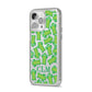 Personalised Cactus Initials iPhone 14 Pro Max Clear Tough Case Silver Angled Image