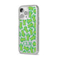 Personalised Cactus Initials iPhone 14 Pro Max Glitter Tough Case Silver Angled Image