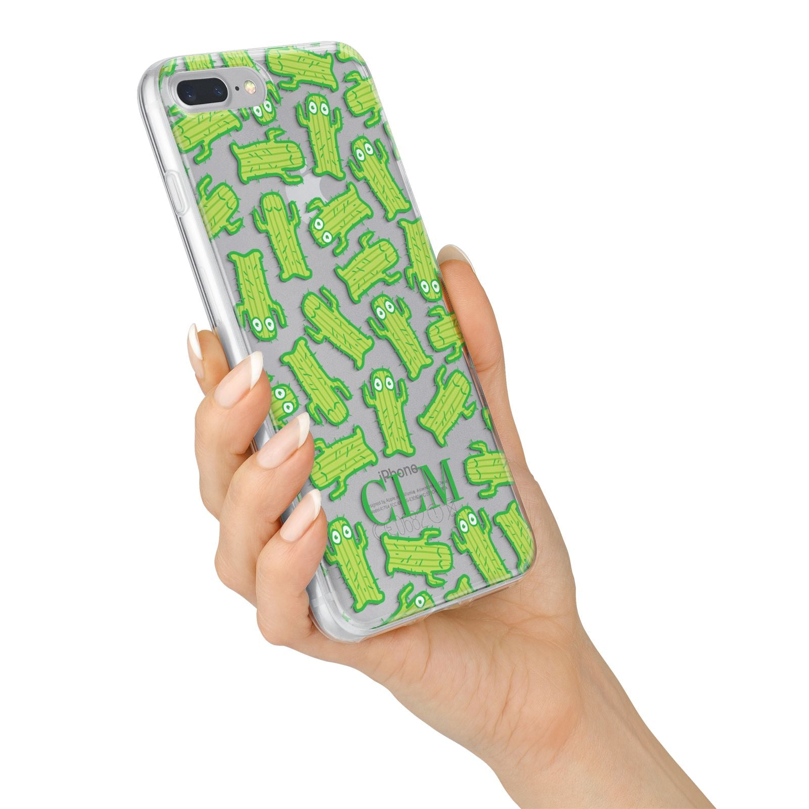 Personalised Cactus Initials iPhone 7 Plus Bumper Case on Silver iPhone Alternative Image