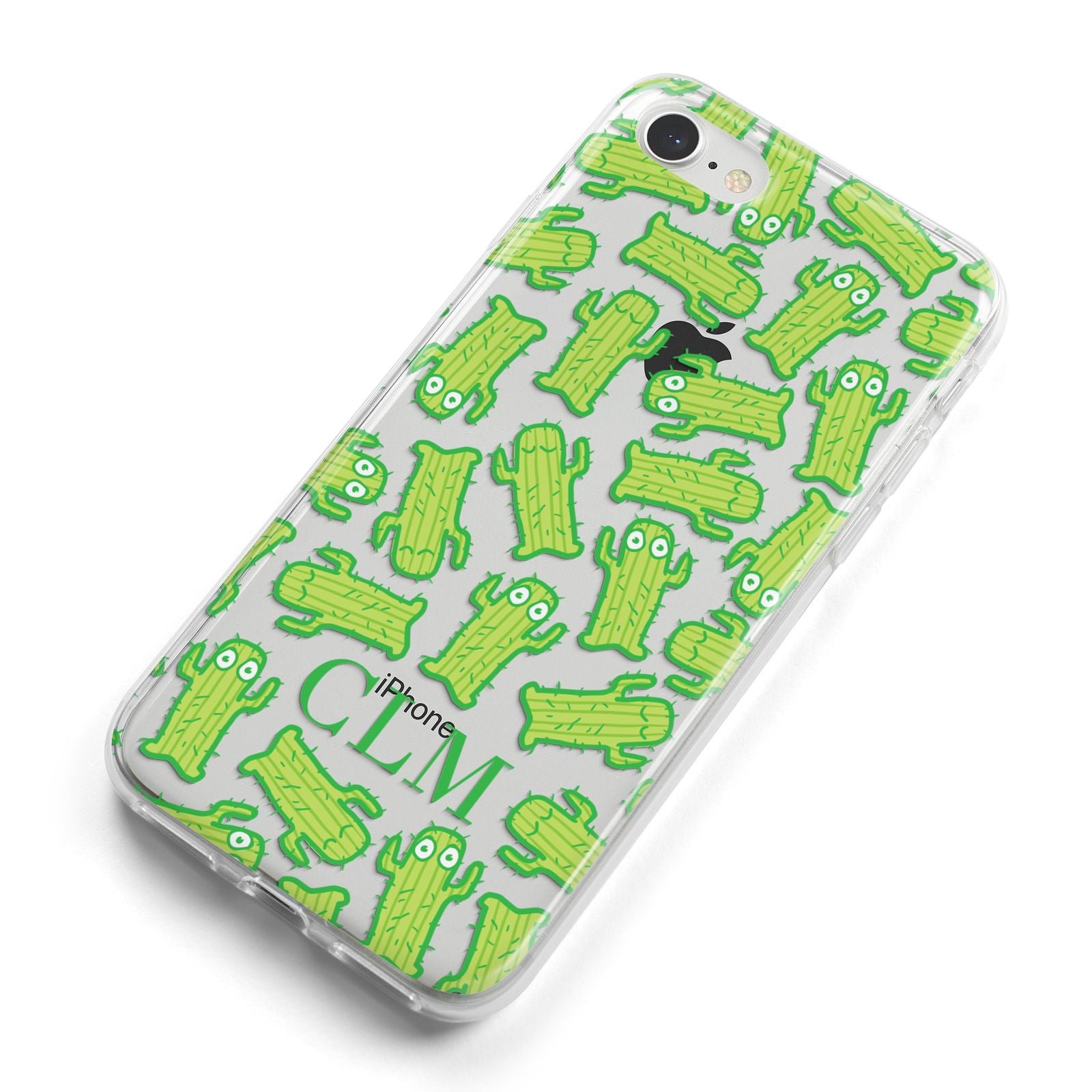 Personalised Cactus Initials iPhone 8 Bumper Case on Silver iPhone Alternative Image