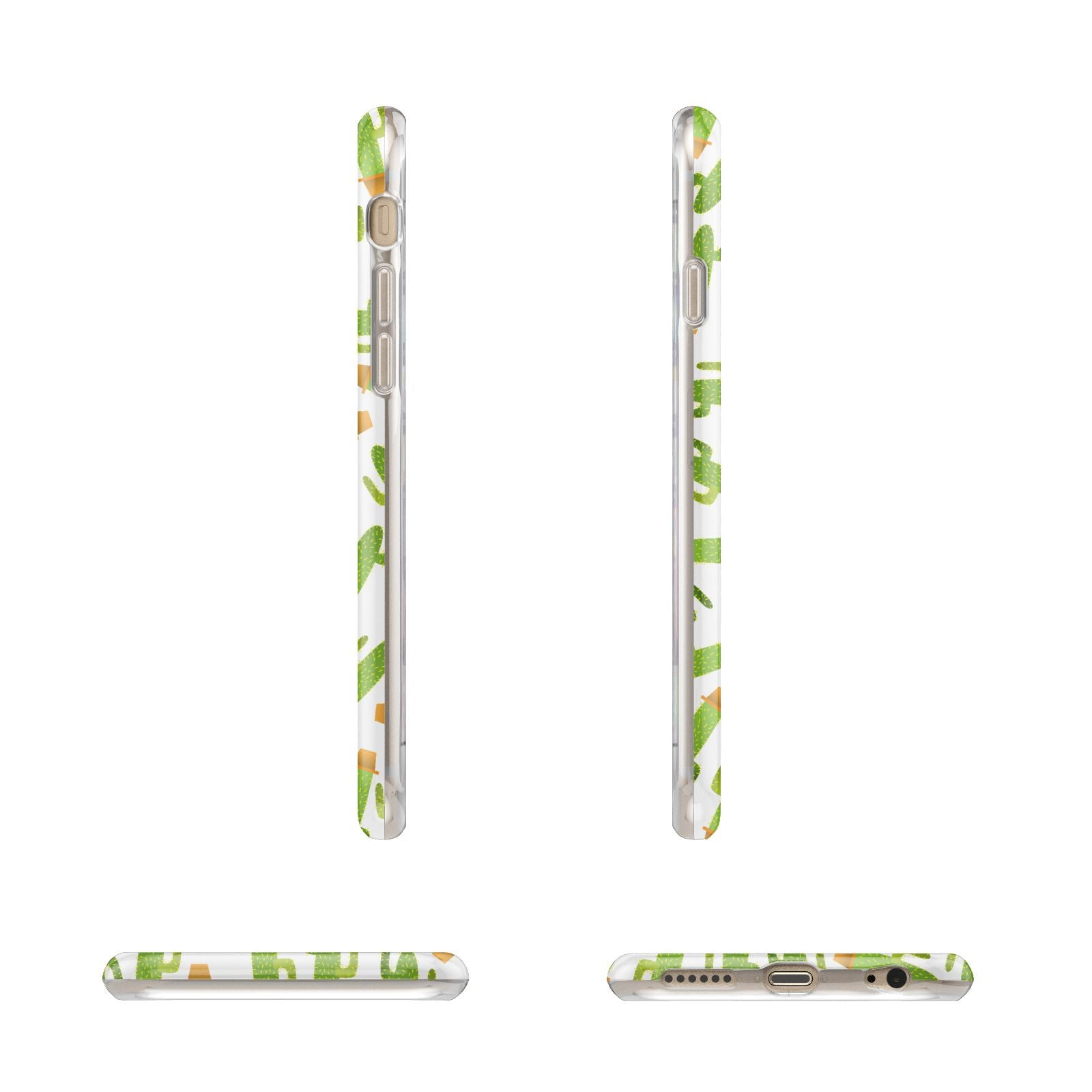 Personalised Cactus Monogram Apple iPhone 6 3D Wrap Tough Case Alternative Image Angles