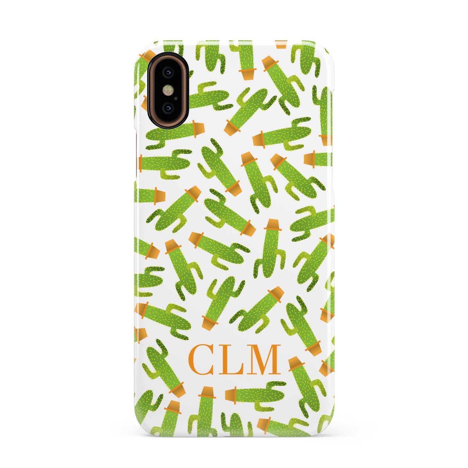 Personalised Cactus Monogram Apple iPhone XS 3D Snap Case