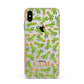 Personalised Cactus Monogram Apple iPhone Xs Max Impact Case Pink Edge on Silver Phone