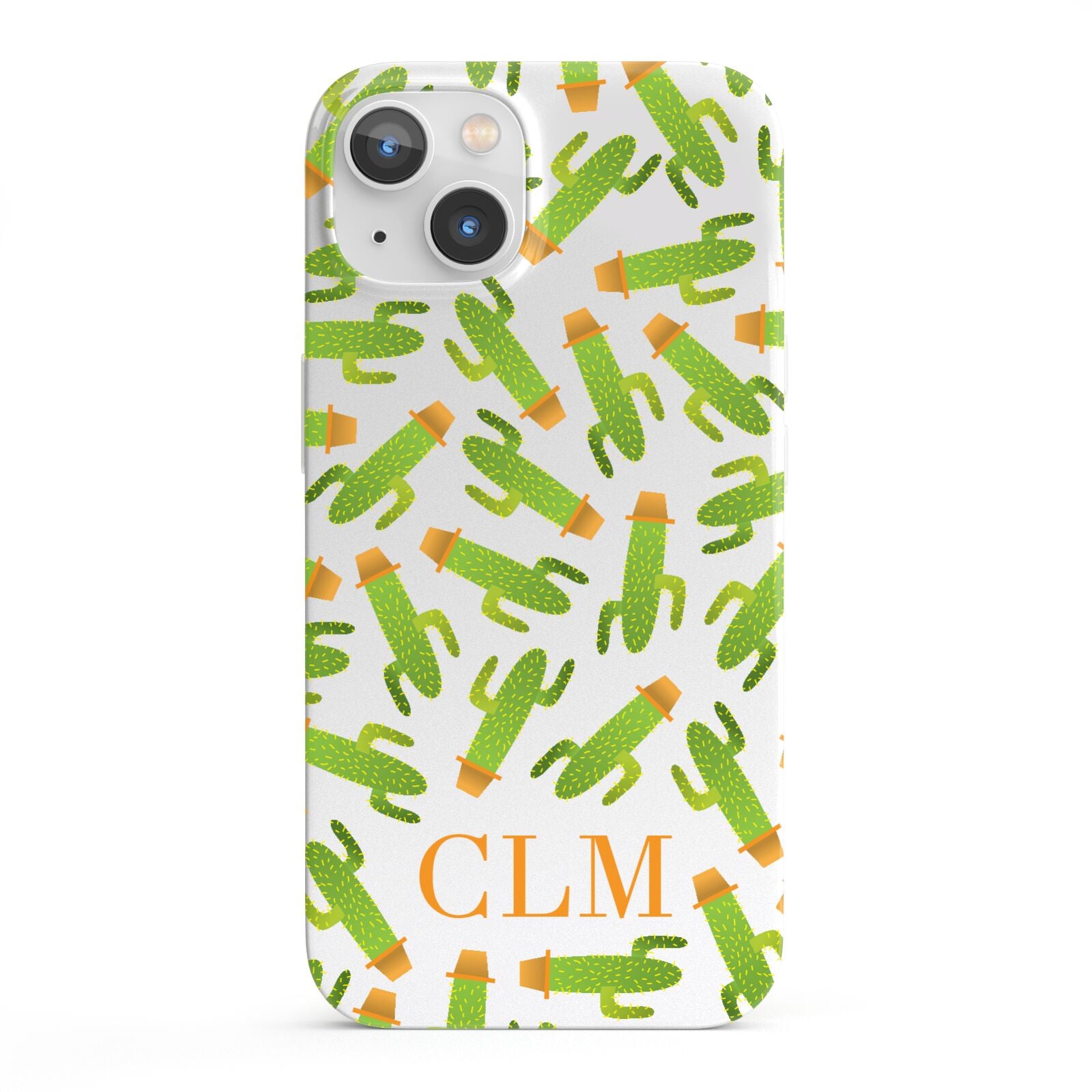 Personalised Cactus Monogram iPhone 13 Full Wrap 3D Snap Case