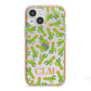 Personalised Cactus Monogram iPhone 13 Mini TPU Impact Case with Pink Edges