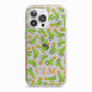 Personalised Cactus Monogram iPhone 13 Pro TPU Impact Case with Pink Edges