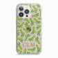 Personalised Cactus Monogram iPhone 13 Pro TPU Impact Case with White Edges