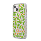 Personalised Cactus Monogram iPhone 14 Plus Glitter Tough Case Starlight Angled Image