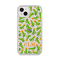 Personalised Cactus Monogram iPhone 14 Plus Glitter Tough Case Starlight