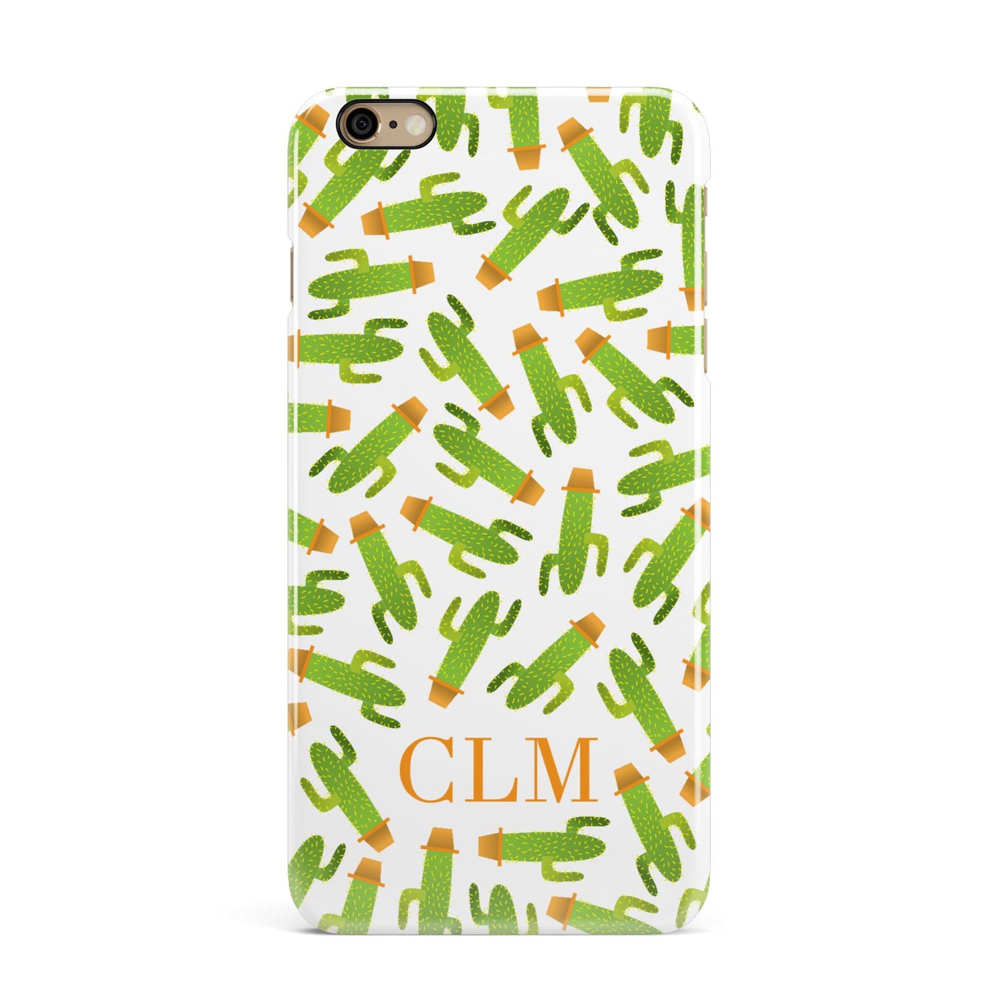 Personalised Cactus Monogram iPhone 6 Plus 3D Snap Case on Gold Phone