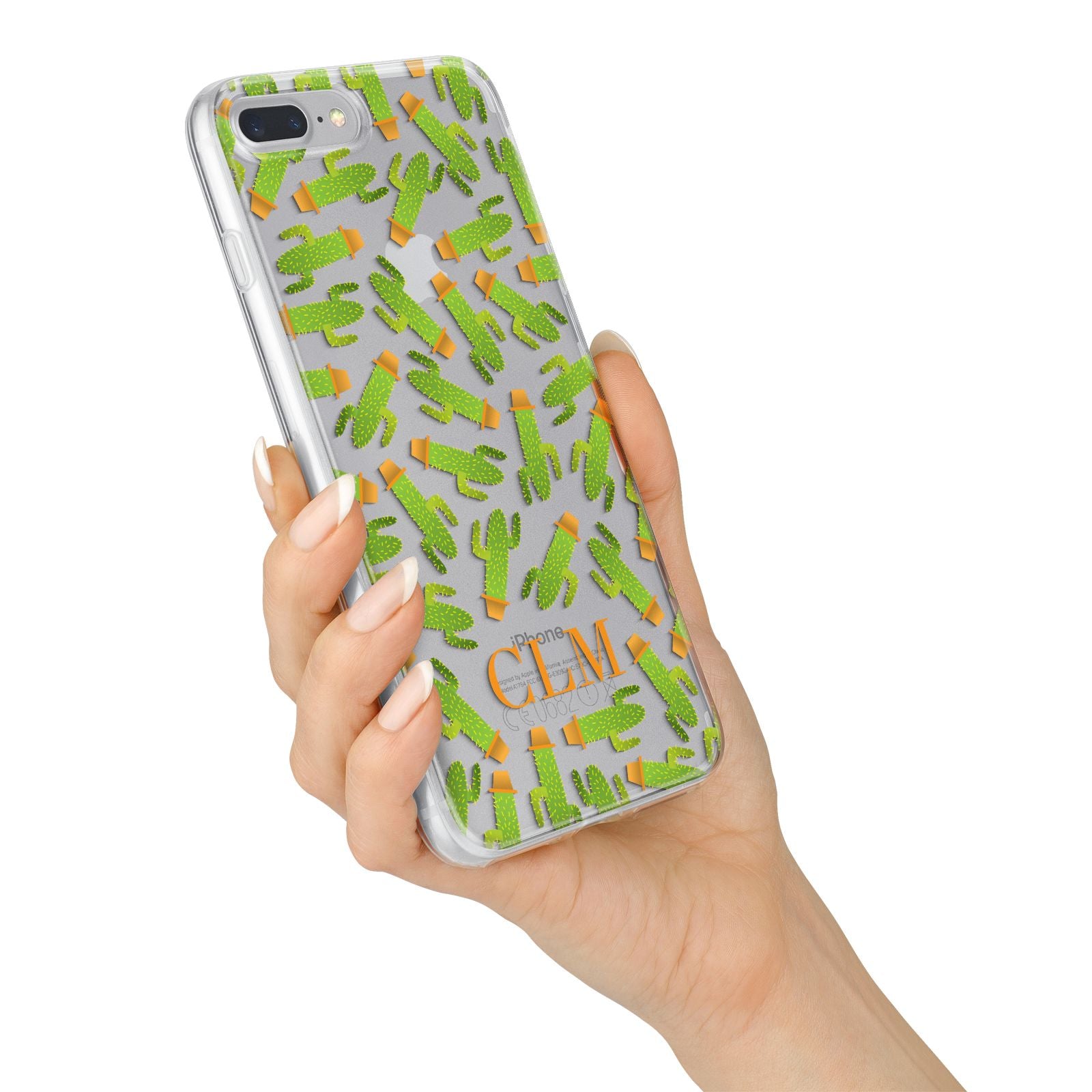 Personalised Cactus Monogram iPhone 7 Plus Bumper Case on Silver iPhone Alternative Image