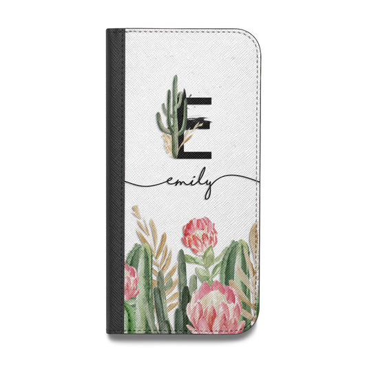 Personalised Cactus Vegan Leather Flip Samsung Case