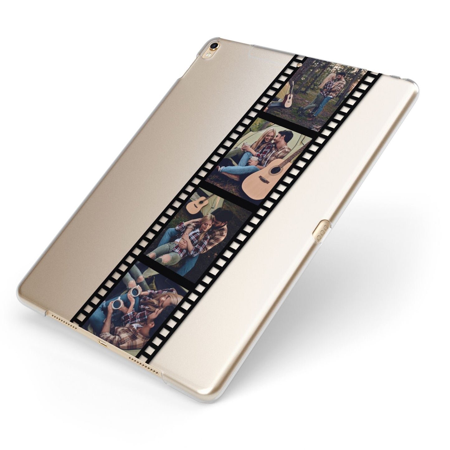 Personalised Camera Film Photo Apple iPad Case on Gold iPad Side View