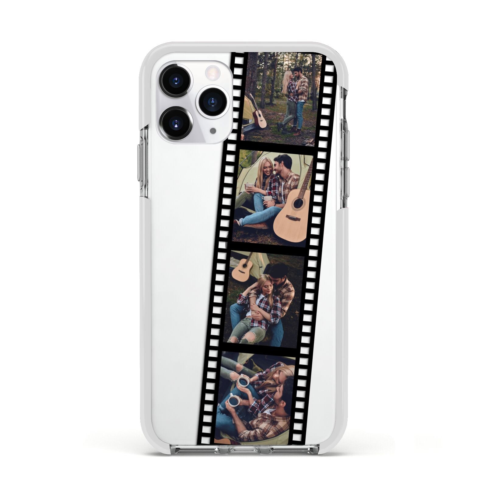 Personalised Camera Film Photo Apple iPhone 11 Pro in Silver with White Impact Case
