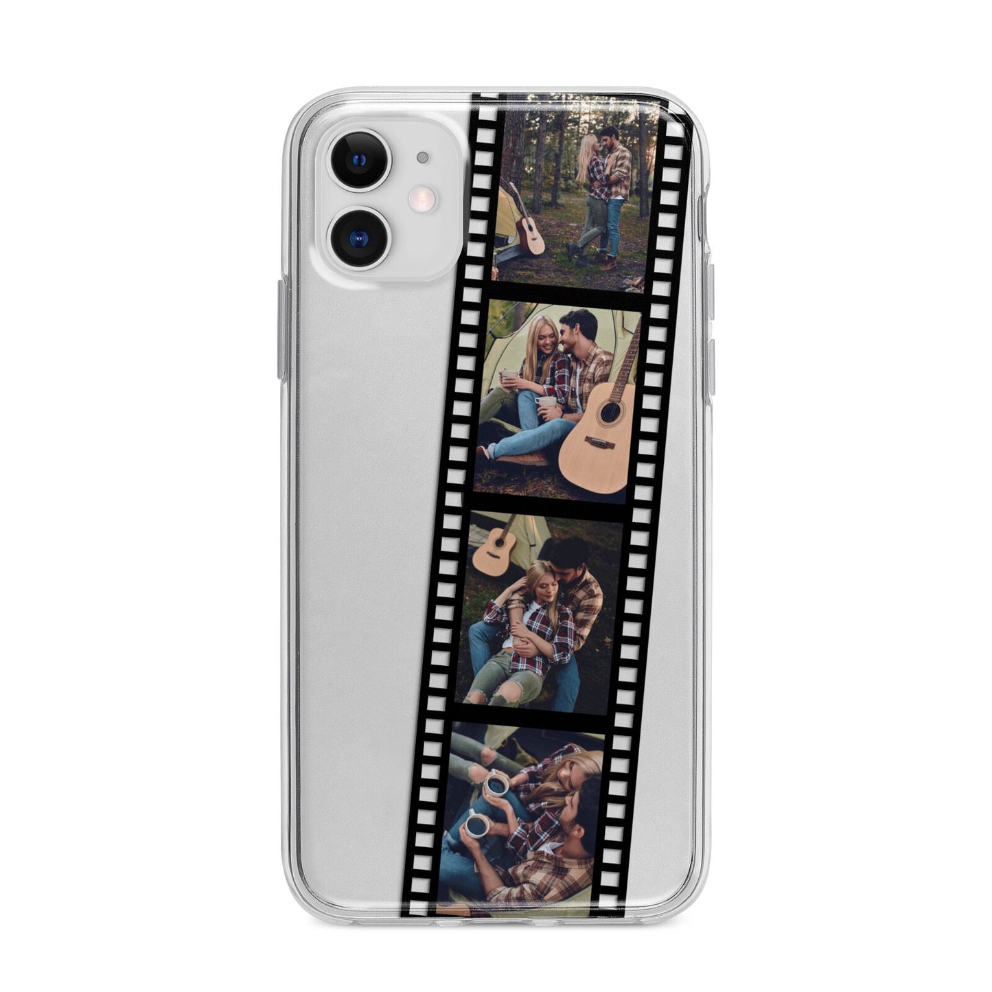 Personalised Camera Film Photo Apple iPhone 11 in White with Bumper Case