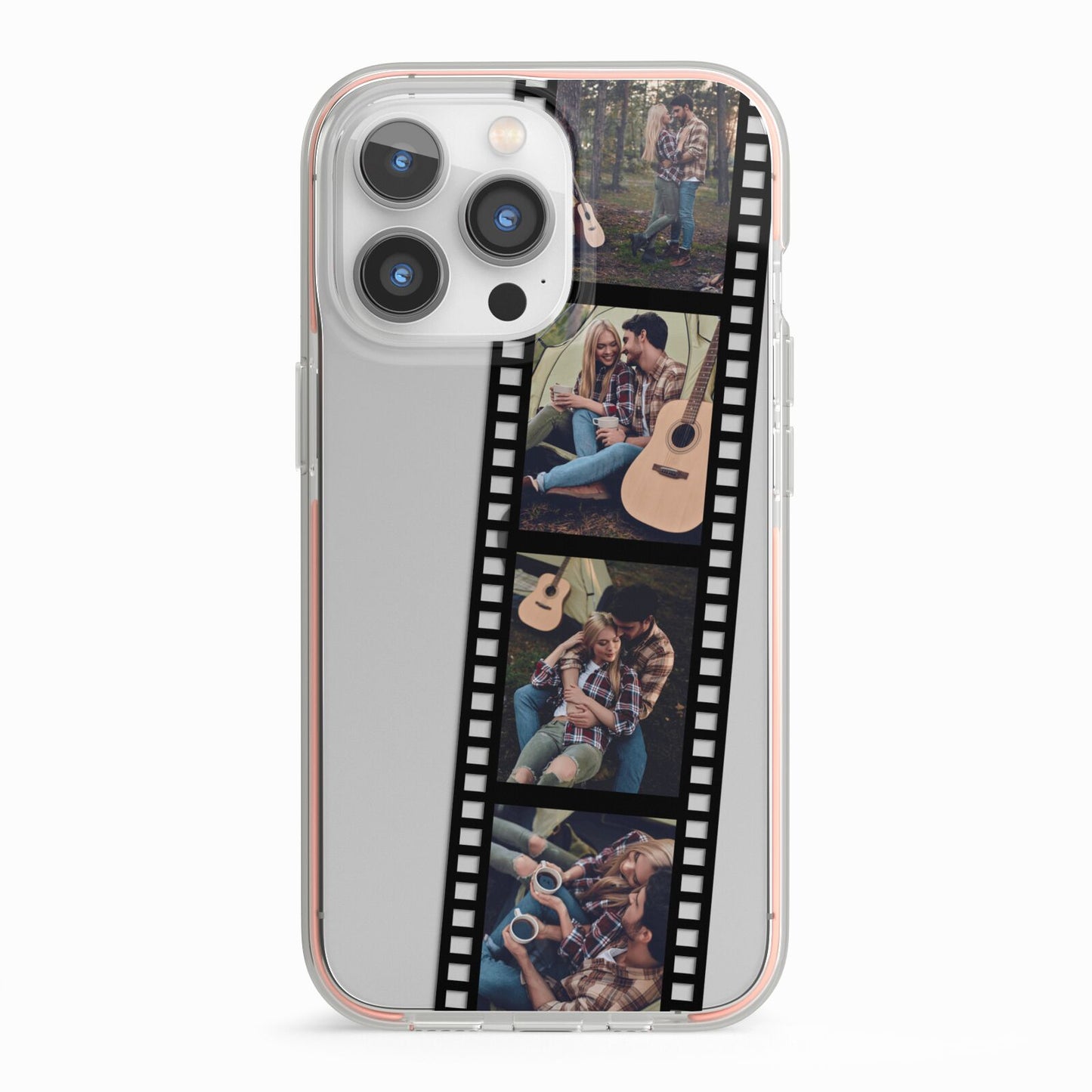 Personalised Camera Film Photo iPhone 13 Pro TPU Impact Case with Pink Edges