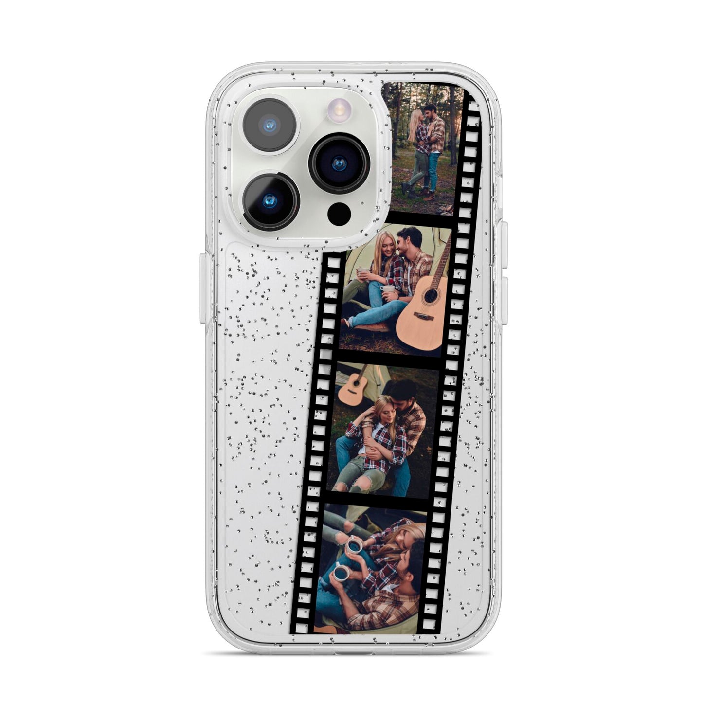 Personalised Camera Film Photo iPhone 14 Pro Glitter Tough Case Silver