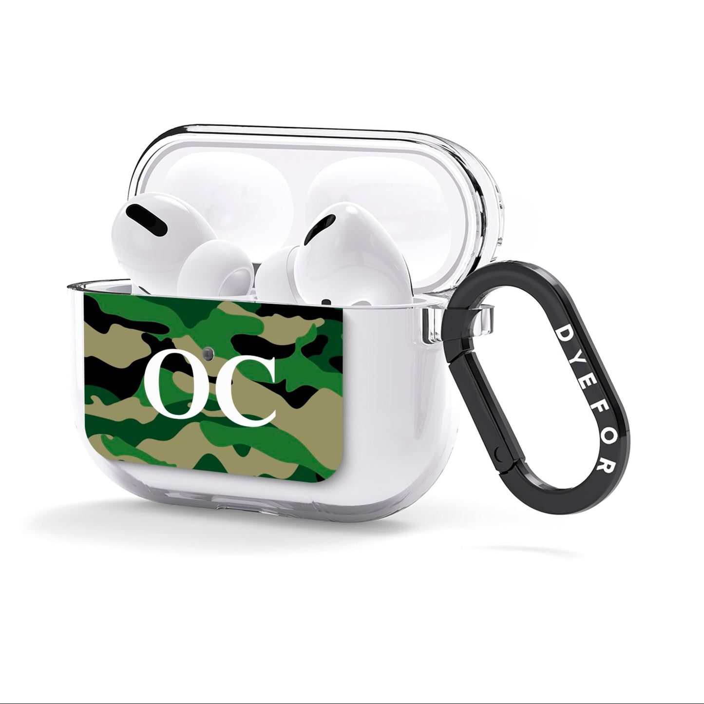 Personalised Camouflage AirPods Clear Case 3rd Gen Side Image
