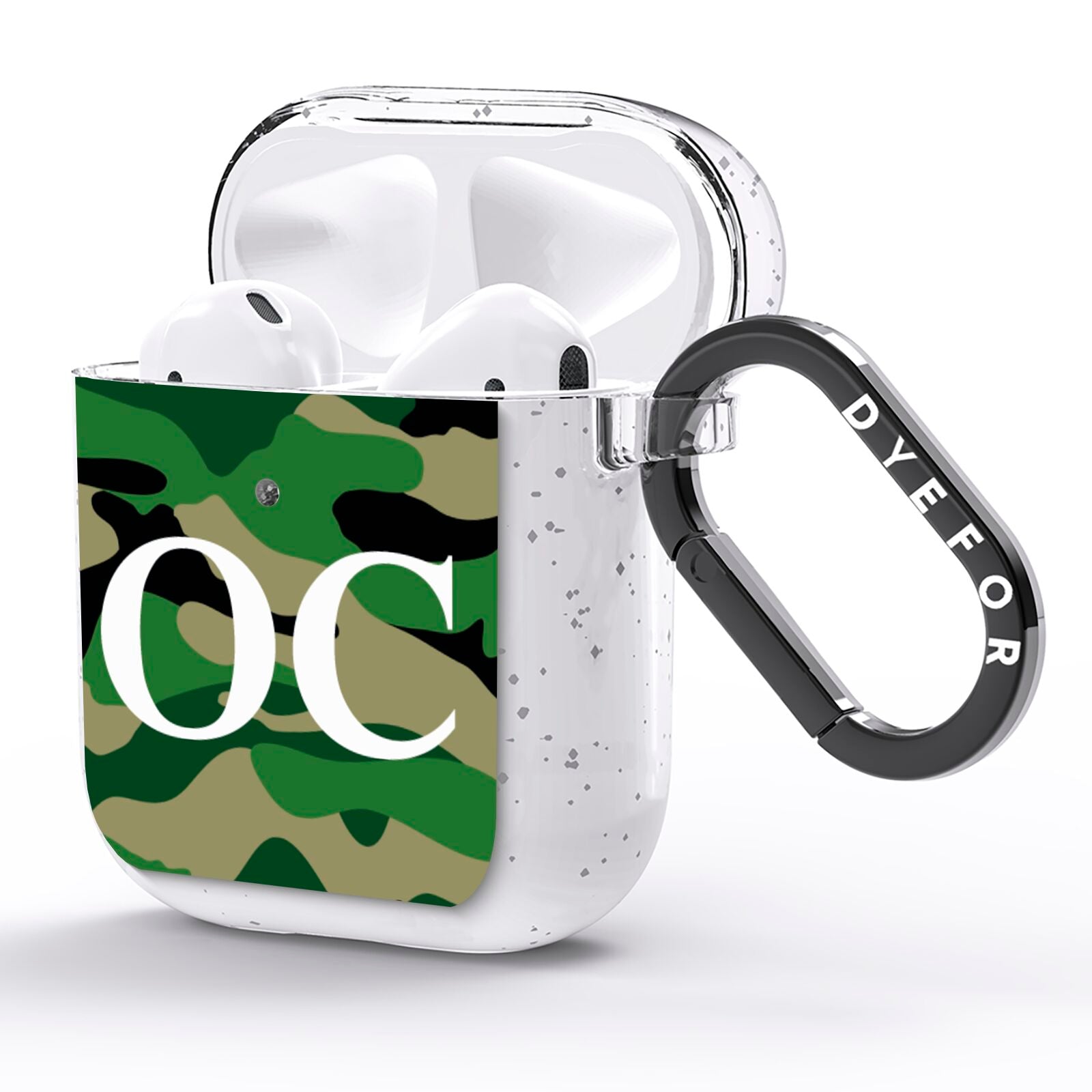 Personalised Camouflage AirPods Glitter Case Side Image