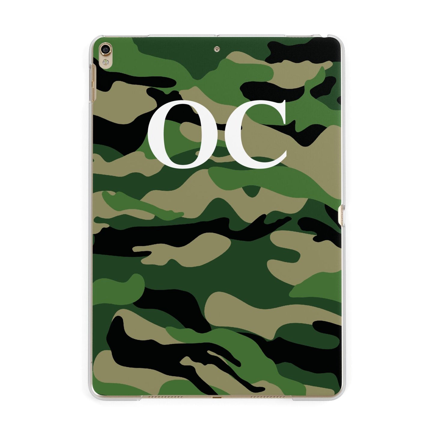 Personalised Camouflage Apple iPad Gold Case
