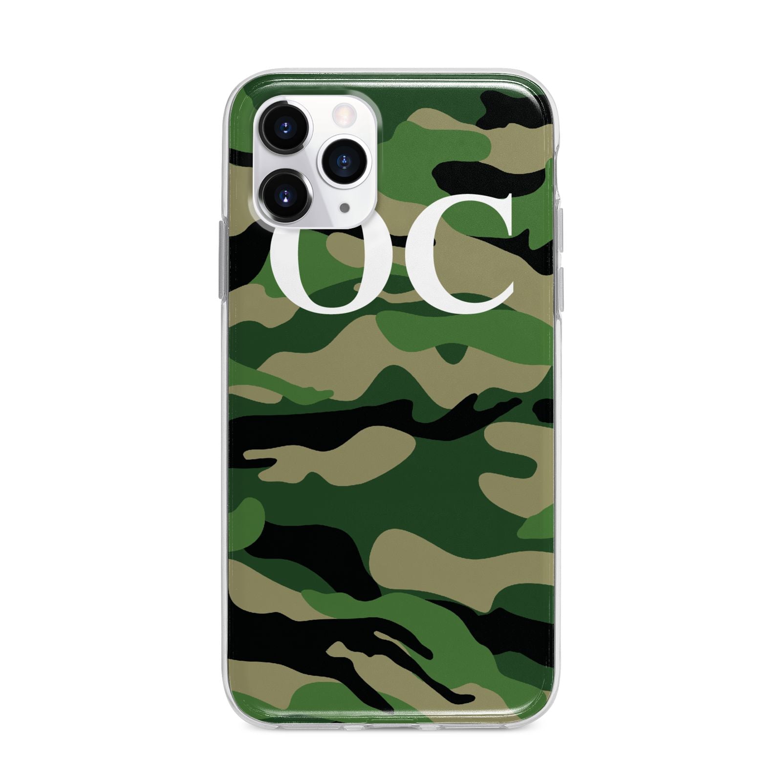 Personalised Camouflage Apple iPhone 11 Pro in Silver with Bumper Case