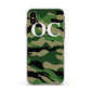 Personalised Camouflage Apple iPhone Xs Impact Case White Edge on Gold Phone