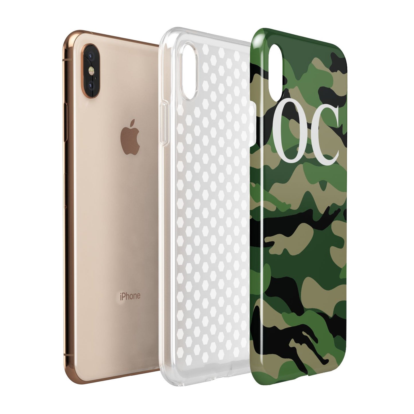 Personalised Camouflage Apple iPhone Xs Max 3D Tough Case Expanded View