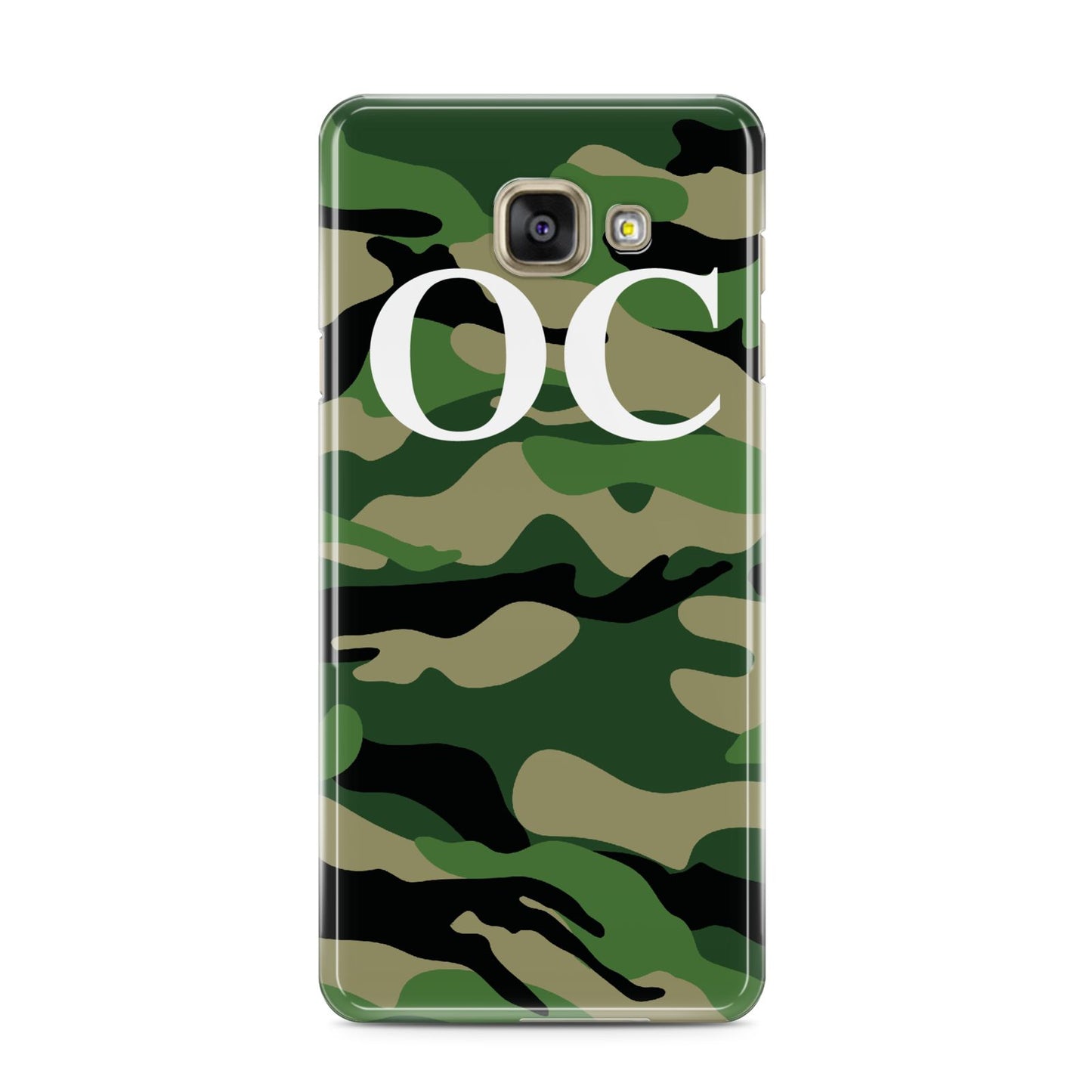 Personalised Camouflage Samsung Galaxy A3 2016 Case on gold phone
