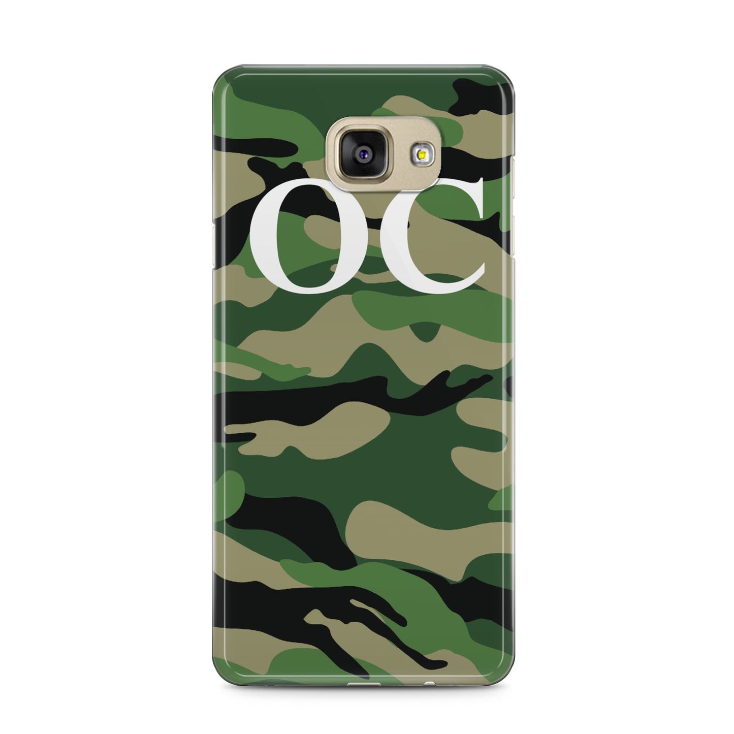 Personalised Camouflage Samsung Galaxy A5 2016 Case on gold phone