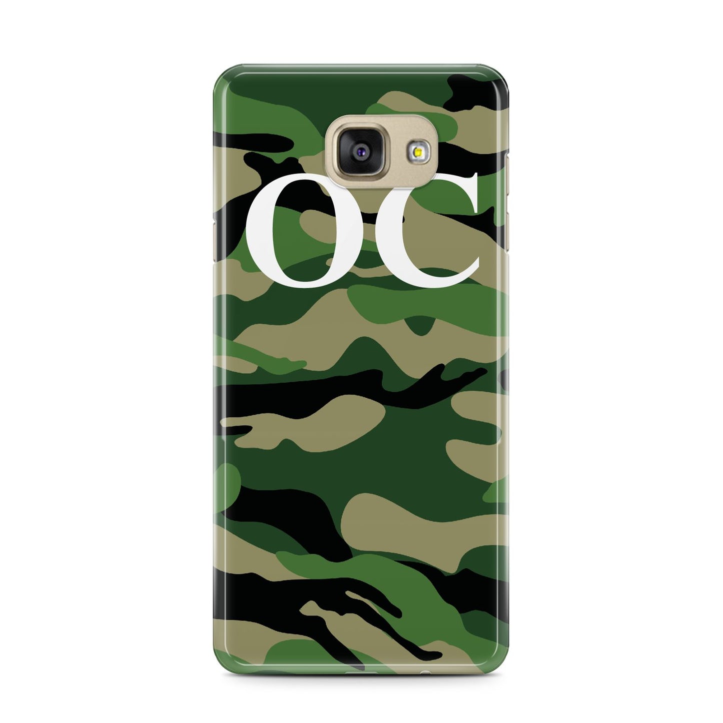 Personalised Camouflage Samsung Galaxy A7 2016 Case on gold phone