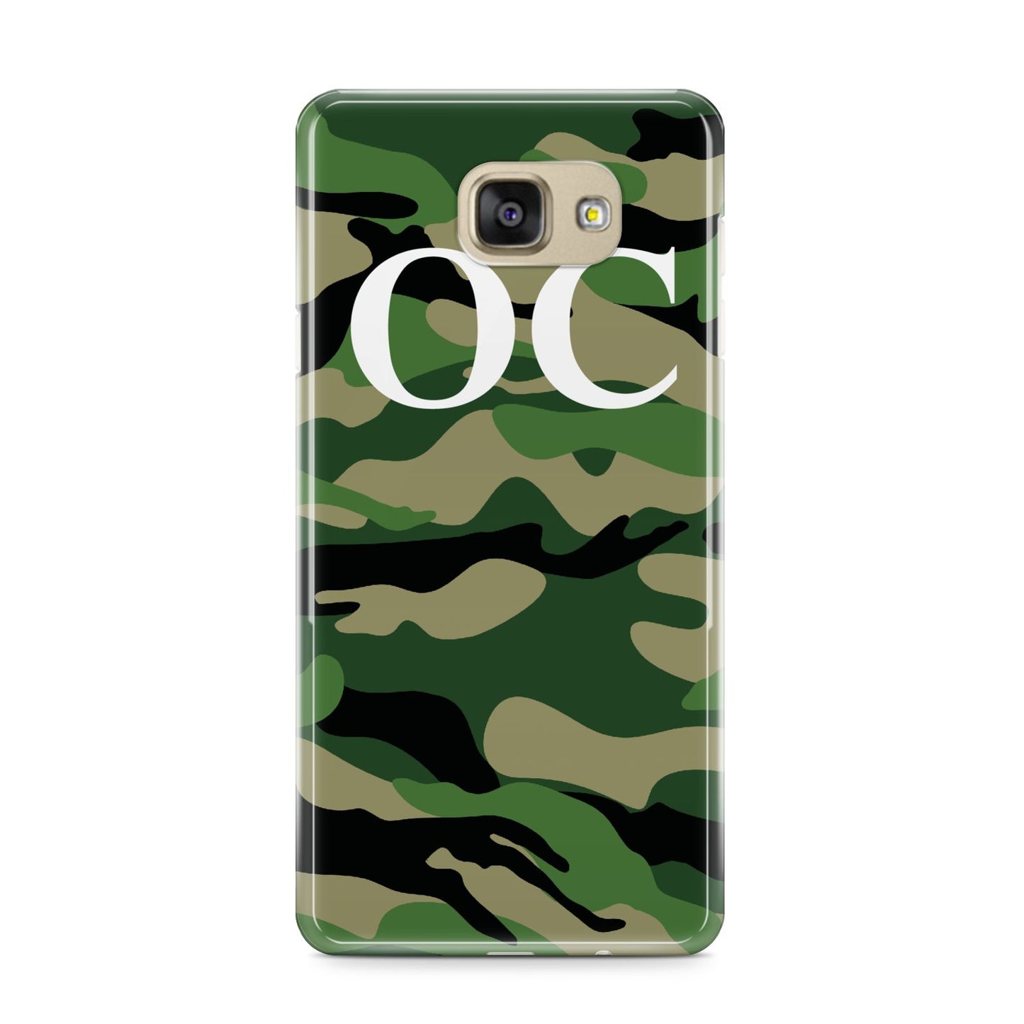 Personalised Camouflage Samsung Galaxy A9 2016 Case on gold phone