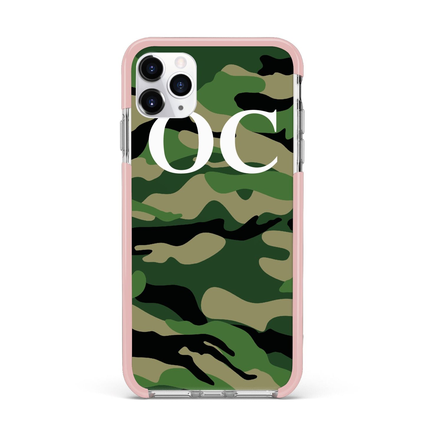 Personalised Camouflage iPhone 11 Pro Max Impact Pink Edge Case