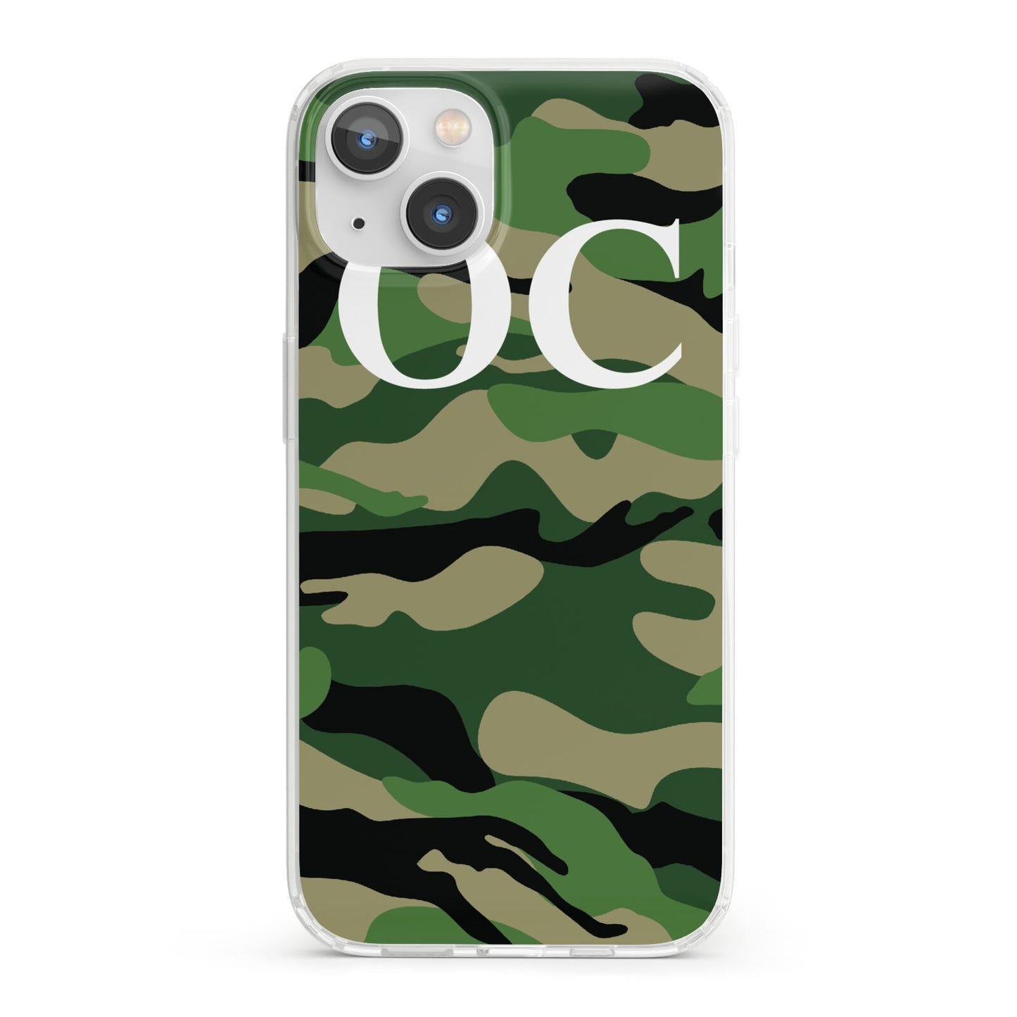 Personalised Camouflage iPhone 13 Clear Bumper Case