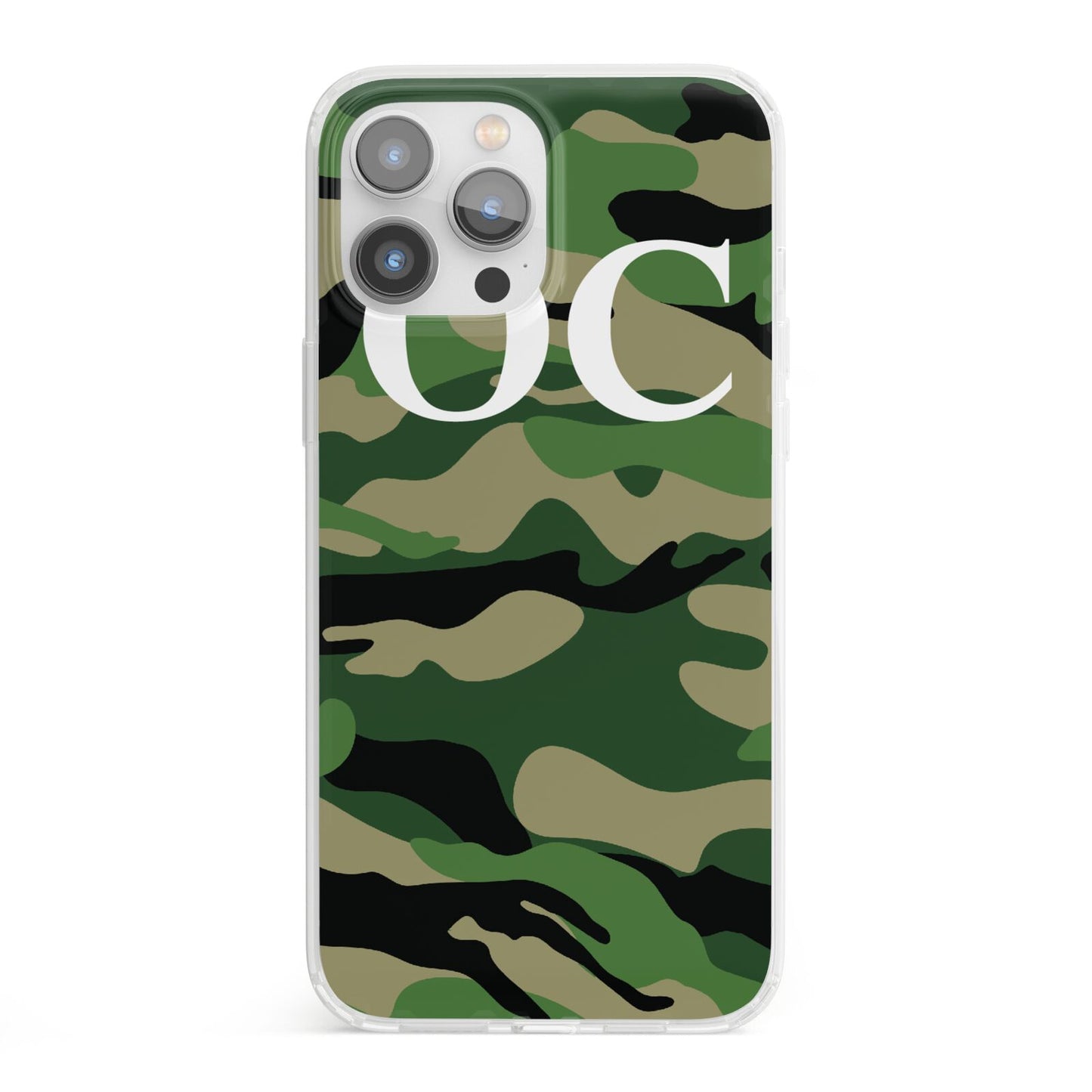 Personalised Camouflage iPhone 13 Pro Max Clear Bumper Case
