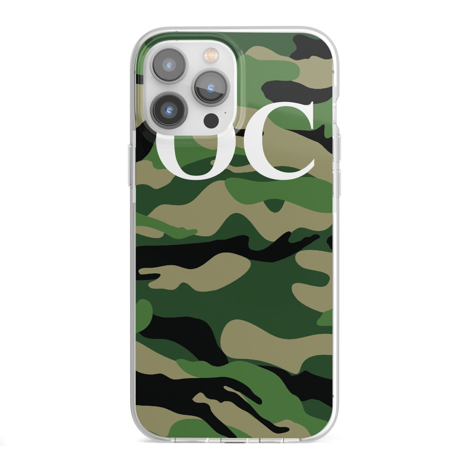 Personalised Camouflage iPhone 13 Pro Max TPU Impact Case with White Edges