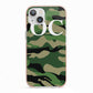 Personalised Camouflage iPhone 13 TPU Impact Case with Pink Edges