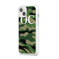 Personalised Camouflage iPhone 14 Plus Clear Tough Case Starlight Angled Image