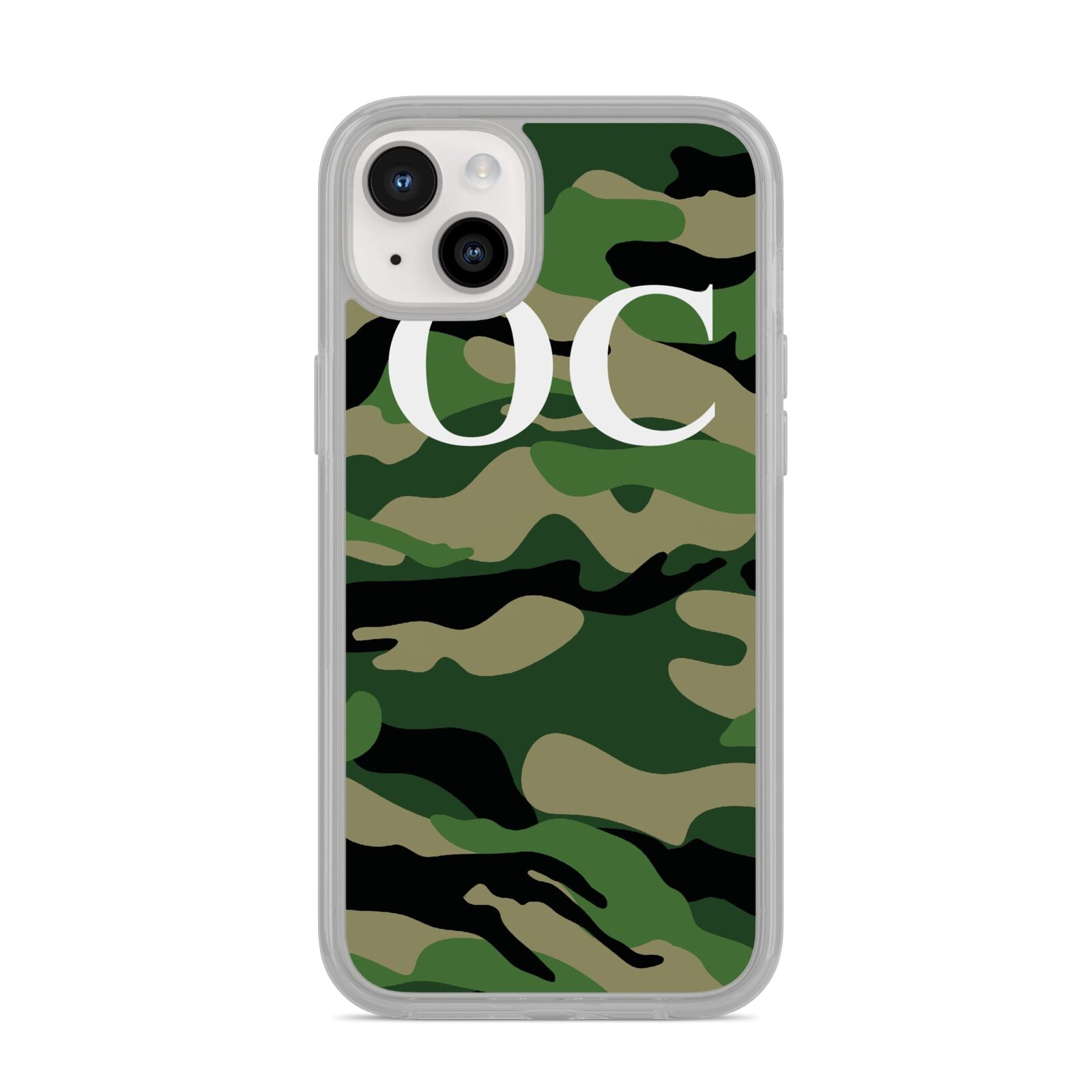 Personalised Camouflage iPhone 14 Plus Clear Tough Case Starlight