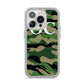 Personalised Camouflage iPhone 14 Pro Clear Tough Case Silver