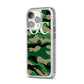 Personalised Camouflage iPhone 14 Pro Glitter Tough Case Silver Angled Image