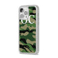 Personalised Camouflage iPhone 14 Pro Max Clear Tough Case Silver Angled Image