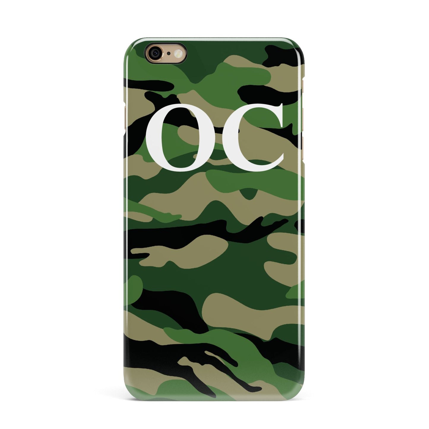 Personalised Camouflage iPhone 6 Plus 3D Snap Case on Gold Phone