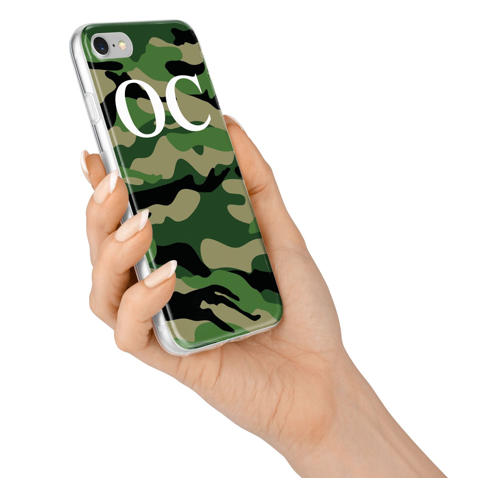 Personalised Camouflage iPhone 7 Bumper Case on Silver iPhone Alternative Image