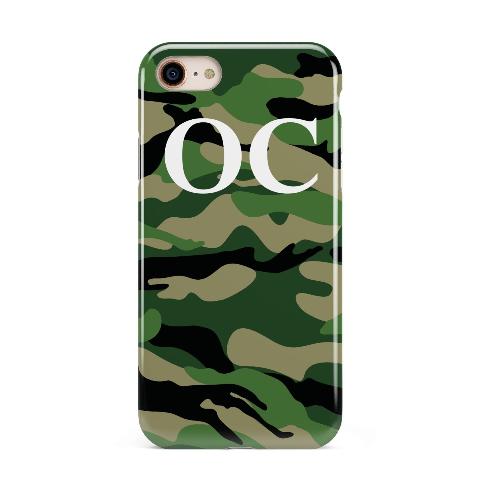 Personalised Camouflage iPhone 8 3D Tough Case on Gold Phone