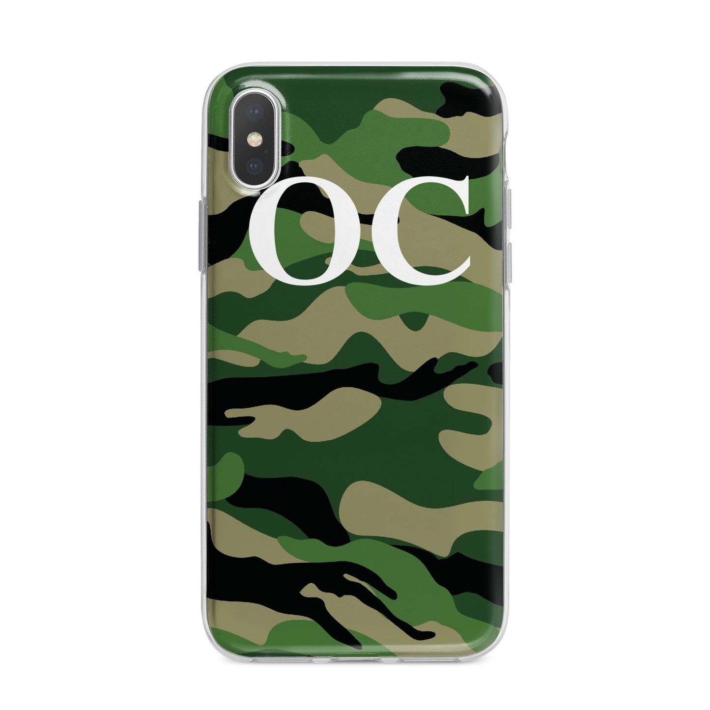 Personalised Camouflage iPhone X Bumper Case on Silver iPhone Alternative Image 1