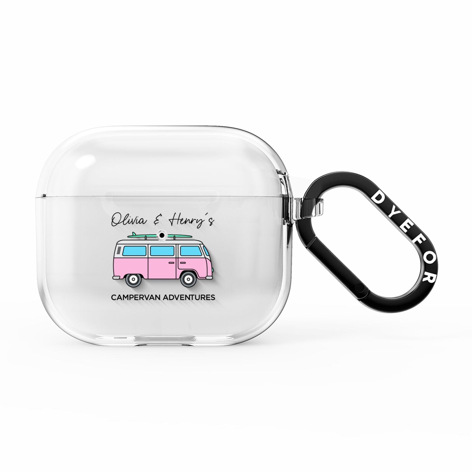 Personalised Campervan Adventures AirPods Clear Case 3rd Gen