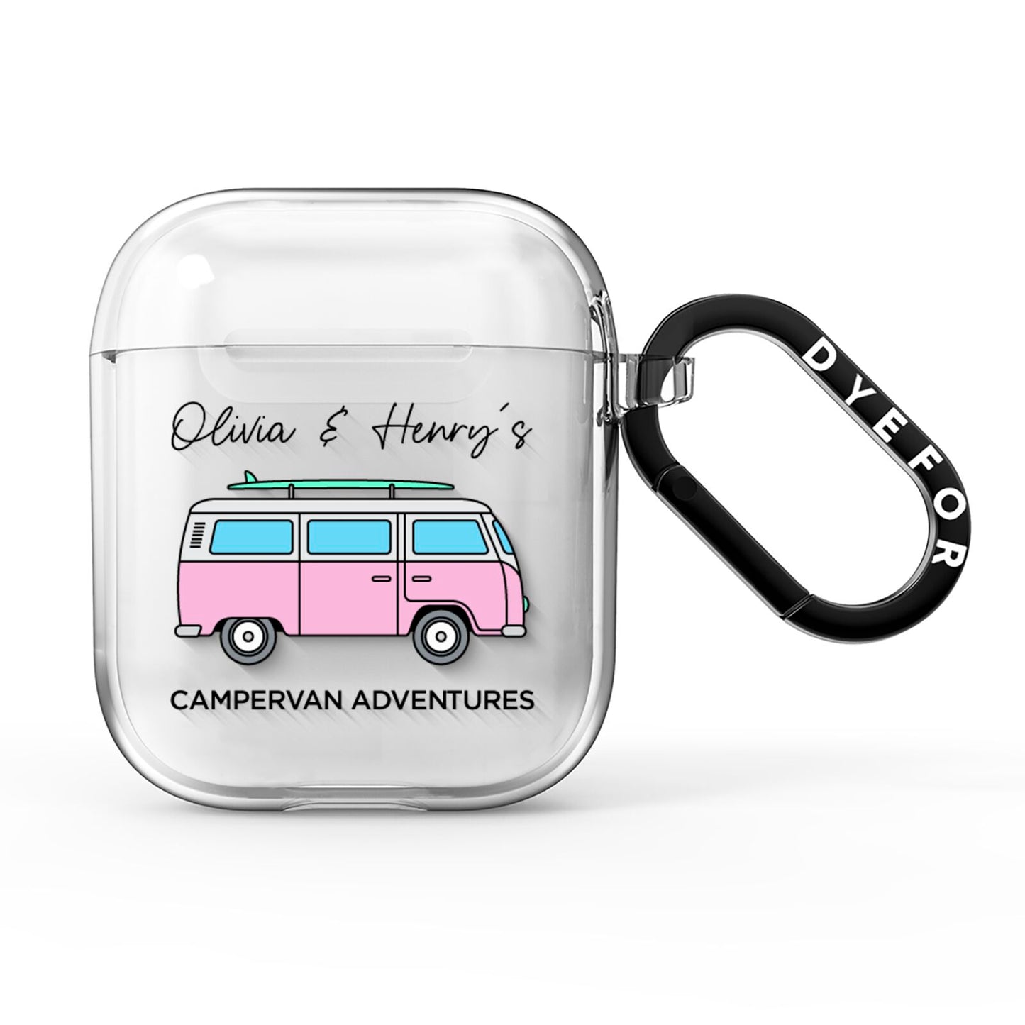 Personalised Campervan Adventures AirPods Clear Case
